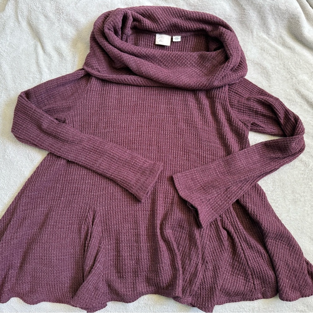 Cozy Purple Cowl Neck Sweater
